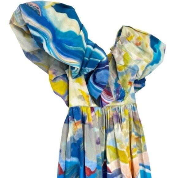 NWT Ulla Johnson Francesca Tuck Landscape Limited Edition Midi Dress Size 4 - Picture 6 of 16